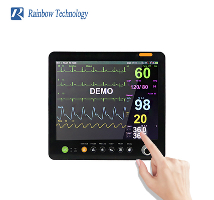 15 Zoll Multipara-Monitor mit EtCO2-Vitalzeichen Medizinisches Instrument für Krankenhäuser
