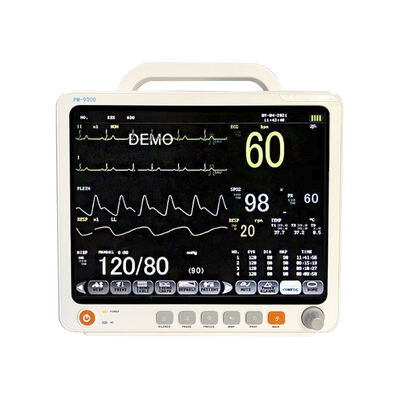12.1 Zoll Farb-LCD-Mehrparameter-Patientenmonitor mit EKG/HR/RESP/SPO2/NIBP/Temp-Parametern und ISO13485-Zertifizierung