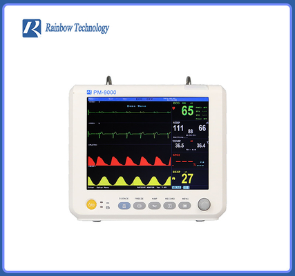 Parameter ECG Stunde Farbe-TFT LCDs tragbare Patientenmonitor-6 Temperatur RESP PR-NIBP SPO2