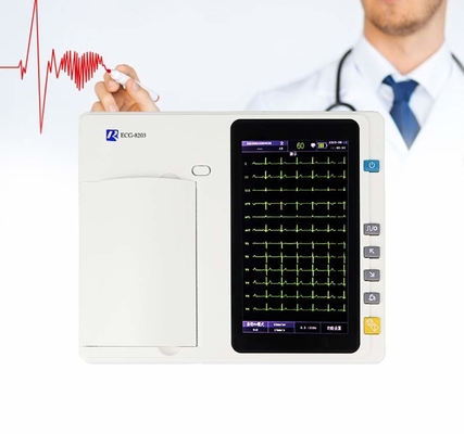 ISO-Elektrokardiogramm 7 Zoll-Touch Screen 12 Führungen Ecg-Maschine mit Analysator