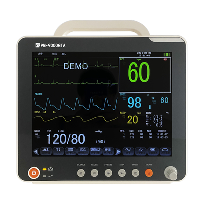 Mehrparameter-Patientenmonitor mit EKG Resp SpO2 Nibp Temp und beweglichen Stand OEM verfügbar