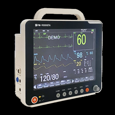12,1-Zoll-Bildschirm, tragbarer Multi-Parameter-Monitor für Vitalfunktionen am Krankenbett mit Ständer