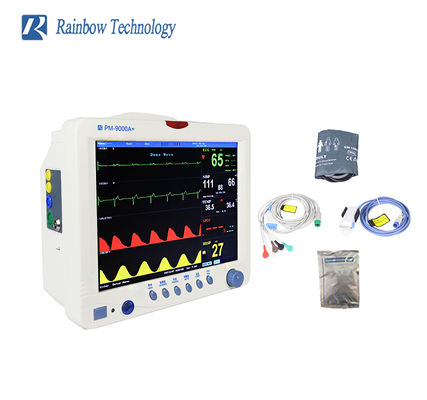 Patient Monitor with 1-7 Level Audio/Visual Alarming Arrhythmia Analysis and Anti-ESU Multi Parameter Bedside Monitor