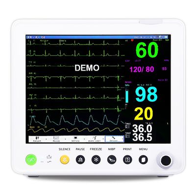 12.1 Inch Multi Parameter Patient Monitor with 16 Languages Support and Built-in Li-ion Battery for ICU Vital Sign Monitoring