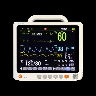 Tragbarer 12,1 Zoll Multiparameter-Patientenmonitor mit Touchscreen und Farb-LCD-Display für EKG/HR/RESP/SPO2/NIBP/Temp Monitoring