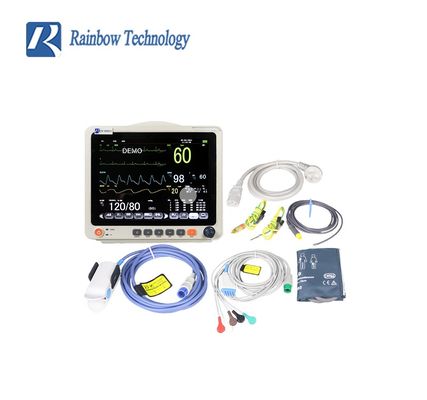 12,1-Zoll-Multi-Parameter-Patientenmonitor mit hochauflösendem Farb-TFT-LCD, Arrhythmie-Analyse und ST-Berechnung