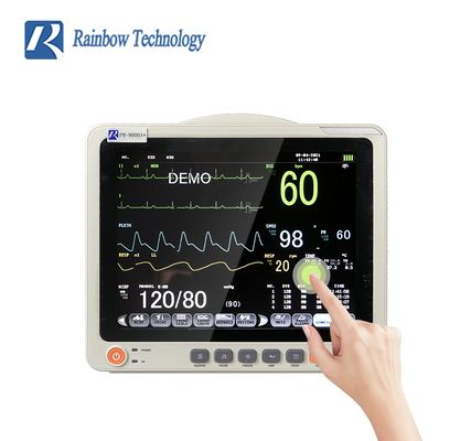 6-Parameter Patient Monitor mit Trolley, Bettseite und elektrischer Stromquelle, 1 Jahr Garantie