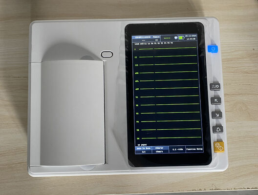 6-Kanal 7-Zoll-LCD-Bildschirm Handheld-EKG-Gerät mit Stromversorgung für Krankenhäuser