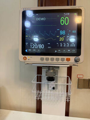 Höhenverstellbarer Weißmetall-Patientenmonitorhalter Wandgestellter Stand für Krankenhaus