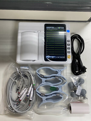 Handheld 3/6-Kanal-EKG-Gerät mit 7-Zoll-Touchscreen-Thermodrucker für Echtzeit-/Offline-Analyse