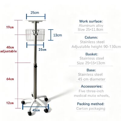 Gute Qualität medizinische Krankenhaus Metall Trolley mit Fabrikpreis für Patientenmonitor