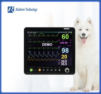 Hörbarer/sichtbarer Alarm Veterinär-Multiparameter-Monitor Leichtgewicht für Haustiere