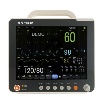 12,1 Zoll Farb-LCD-Display Tragbares Patientenmonitor mit mehreren Parametern, kompatibel mit Rollwagen/Wandhalterung